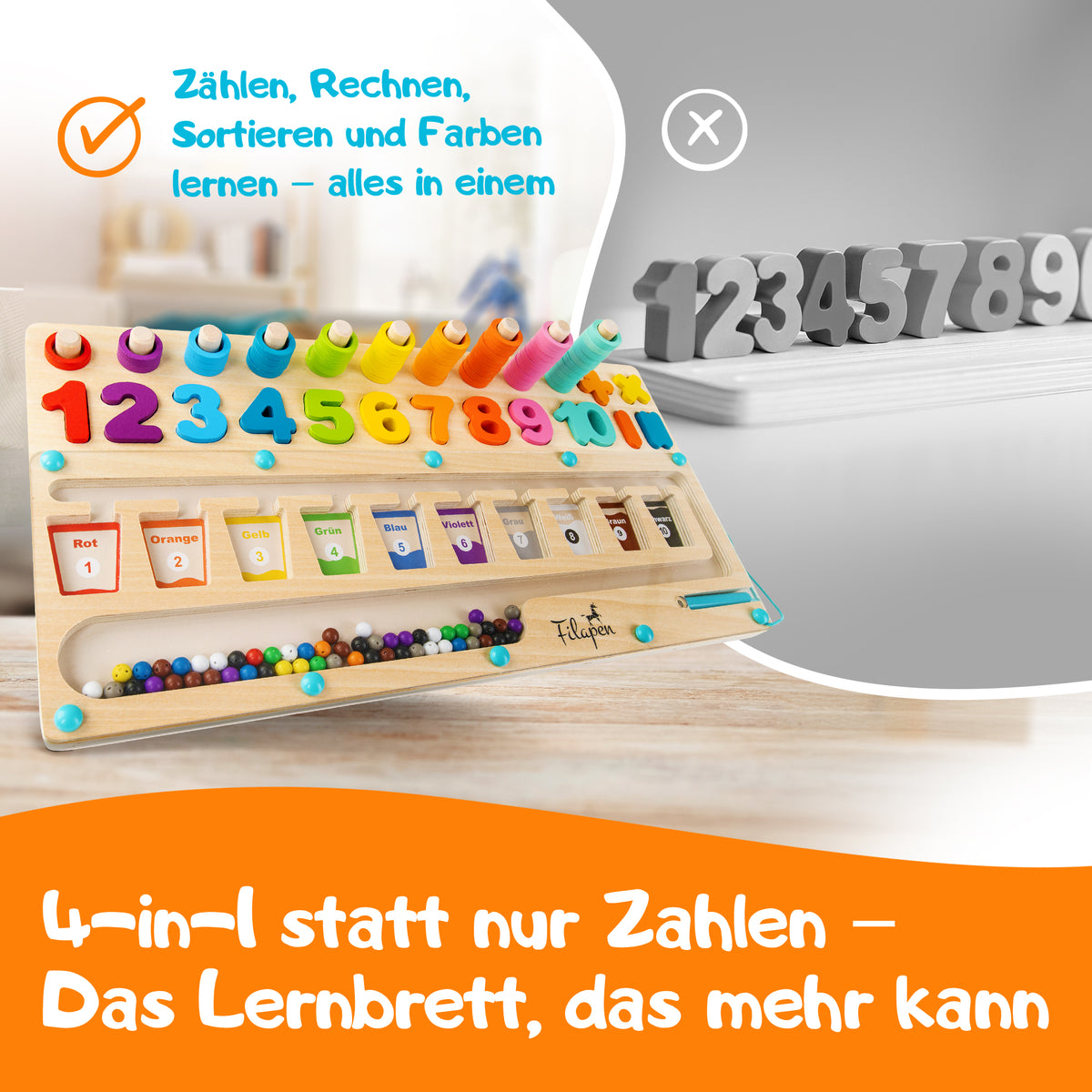 Filapen® Montessori Motorikspielzeug - Magnetspiel aus Holz