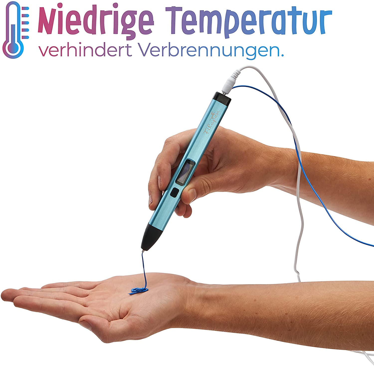 Filapen® Premium 3D Stift mit 10 Filamenten (Blau) - Filapen