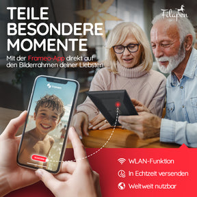 Filapen Digitaler Bilderrahmen – 10,1 zoll HD Touchscreen, WiFi, 32GB Speicher