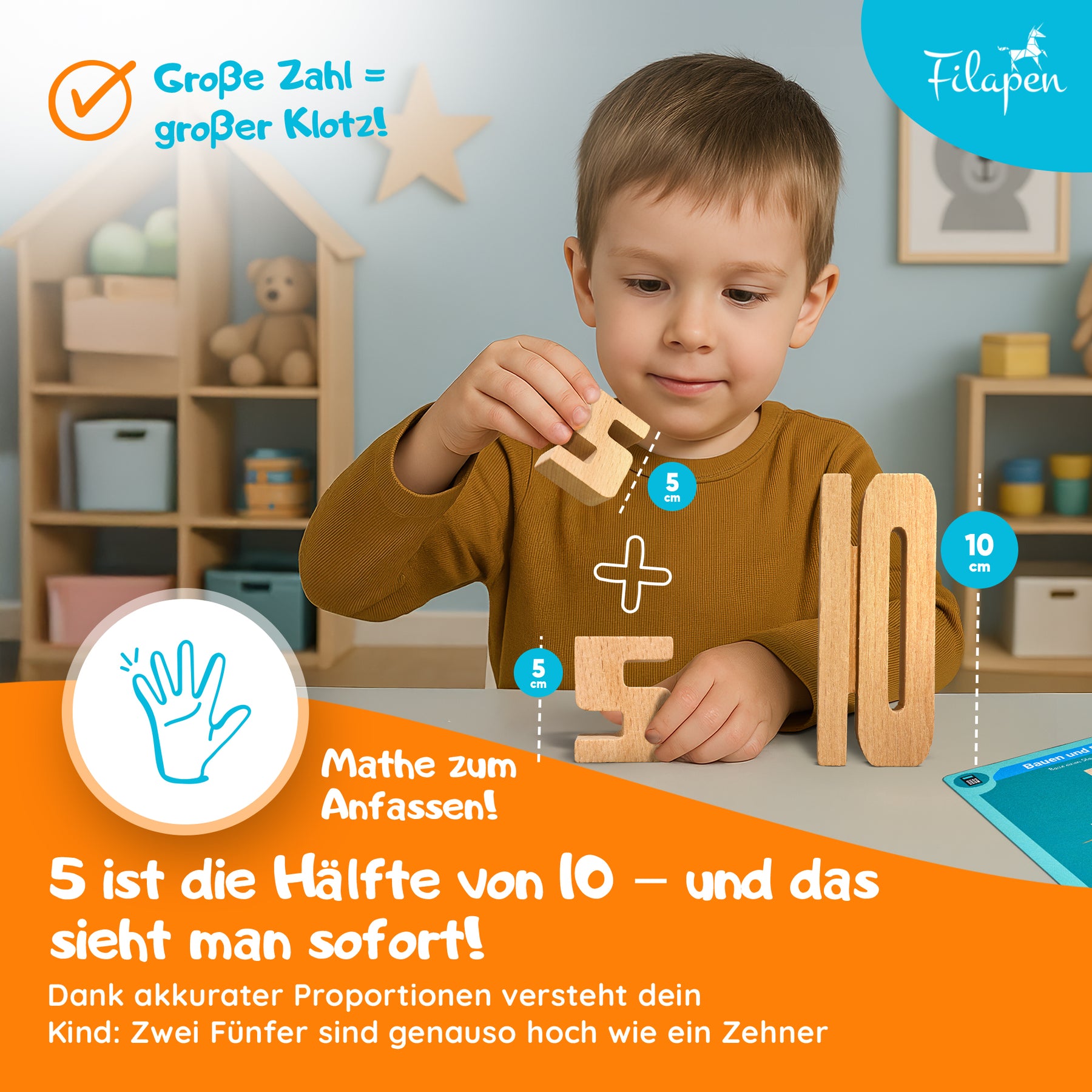 Filapen - Montessori Zahlenbausteine 62 stk.