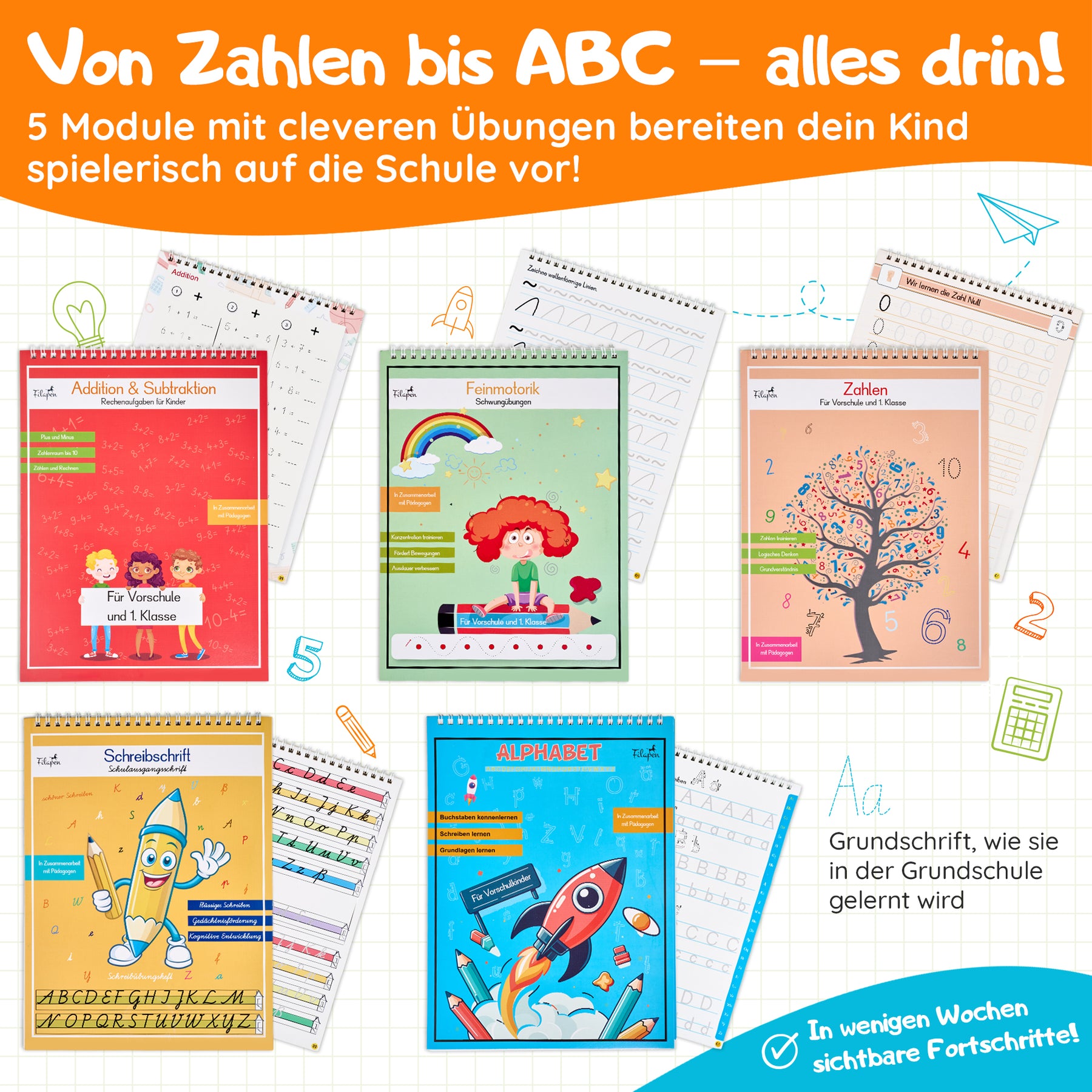 Filapen Magische Übungshefte – wiederverwendbar