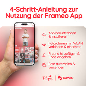 Filapen Digitaler Bilderrahmen – 10,1 zoll HD Touchscreen, WiFi, 32GB Speicher