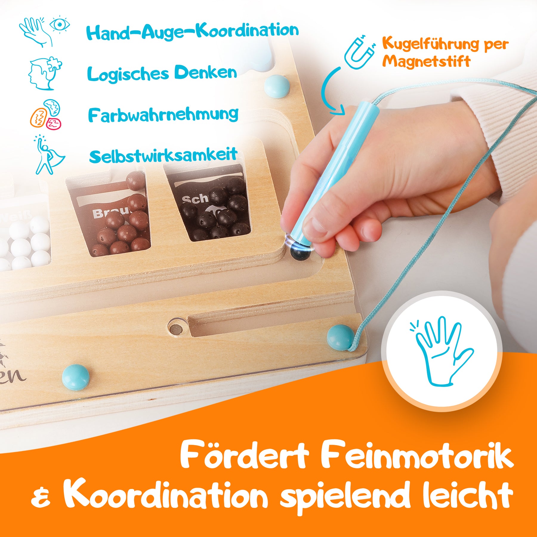 Filapen® Montessori Motorikspielzeug - Magnetspiel aus Holz