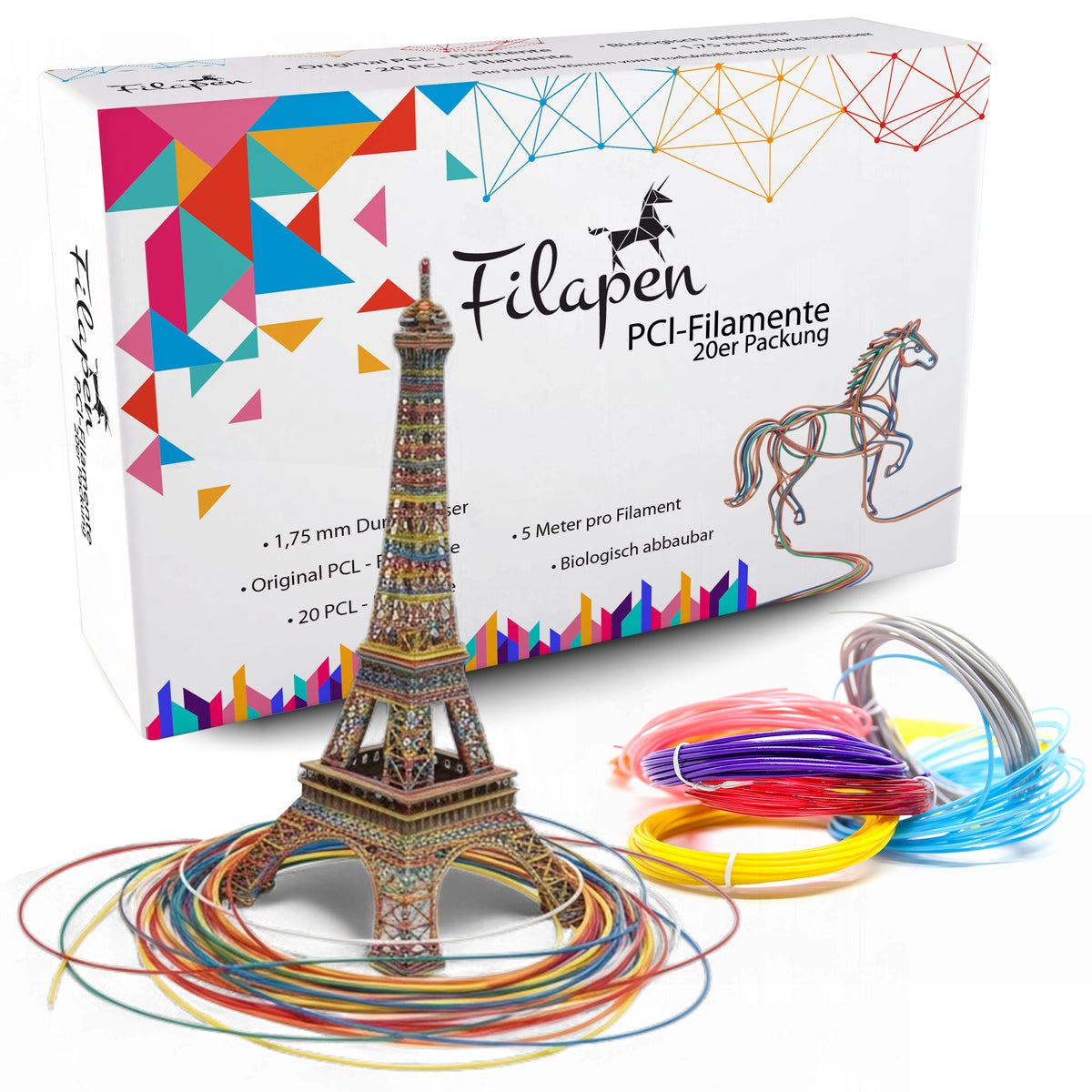 Filapen® 20er- Packung PCL-Filamente (bunt) | 100m