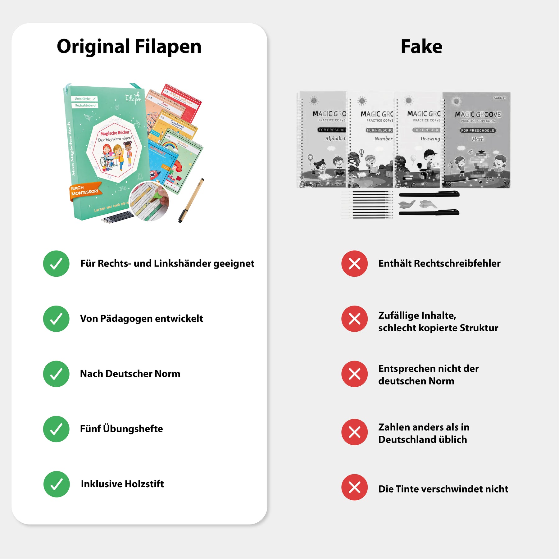 Filapen Magische Übungshefte – wiederverwendbar