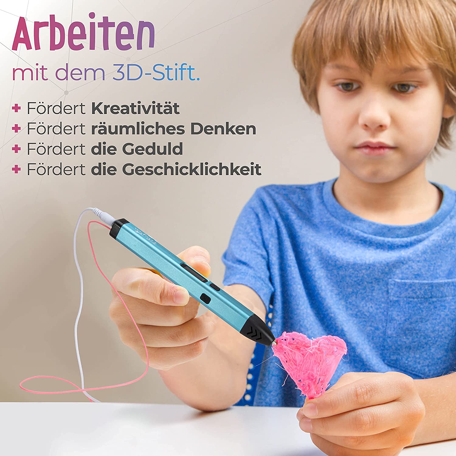 Filapen® Premium 3D Stift mit 10 Filamenten (Blau) - Filapen